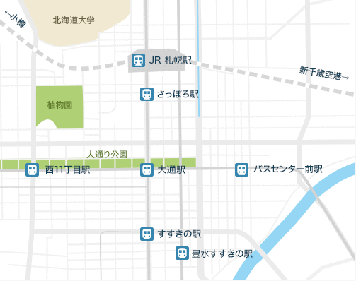札幌市内・新千歳空港付近の地図
